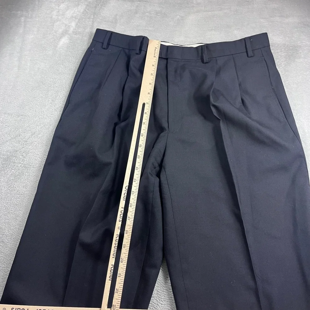 Lauren Ralph Lauren Total Comfort Men Pleated Cuffed Dress Pants Navy Blue 37x31